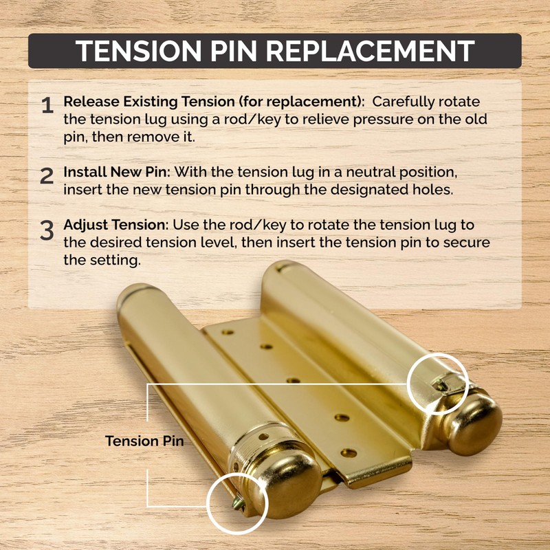 Hinge Outlet Replacement Tension Pins Double Action Spring Hinges -
