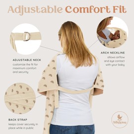 Muslin Nursing Cover Up For Breastfeeding - Breast Feeding Covers For Women | Breathable 100% Muslin Cotton Breastfeeding Cover With Arch-line And Adjustable Straps | Breastfeeding Essentials (Sunset)