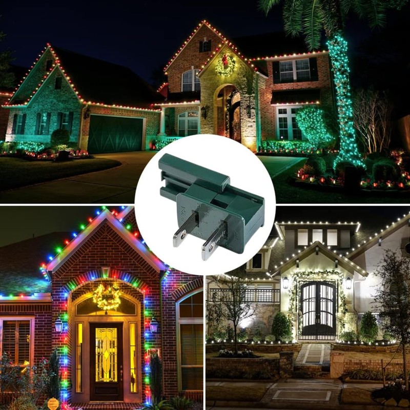Male Plug, Vampire Plug, Green Gilbert Christmas Light Connector (Pack
