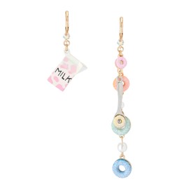 Betsey Johnson Women's Straight A's Cereal & Milk Mismatch Earrings