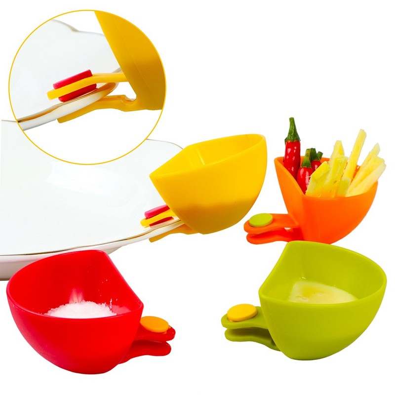 Dip Clip Bowl Holder(Set of 4), Luck Love Colorful Table