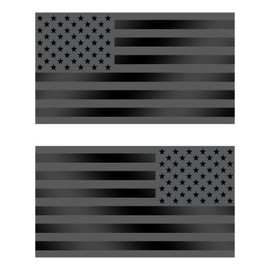 1 Pair Embossed 3D Metal American Flag Emblem Decal Stickers, 5" x 3" American Flag Decal Bumper Sticker, Stickers for Jeep, RV, SUV, Truck, Window, Bumper, Motorcycle, Laptop Wall (Black)