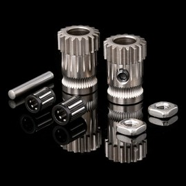 BZ 3D Dual Drive Gear Extruder Kit Upgrade Hardened Steel Nickel Plated For Prusa 3D Printer MK2/MK2.5/MK3/3S Extruder For Dual Drive Dual Gear Extruder.(Type 1)