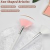Facial Fan Brushes Set of 6- Pink & White, Soft