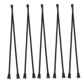 AVERZELA (5 Pack, 10.5 inches) Cooling Fan Power Supply Cable 1 to 2 Y-Shaped Splitter, for Desktop Computer 4-Pin/3-Pin PWM Fans, 2 Way PC Motherboard Fans Extension Cable, Sleeved Braided