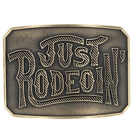 Montana Silversmiths Unisex Dale Brisby Just Rodeoin' Attitude Belt Buckle Brass One Size