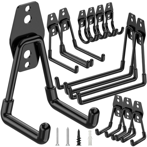 TICONN 12 Pack Heavy Duty Garage Hooks, Steel Utility Wall