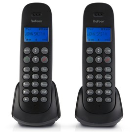 Profoon PDX-320 DECT Telephone with 2 Handsets Black