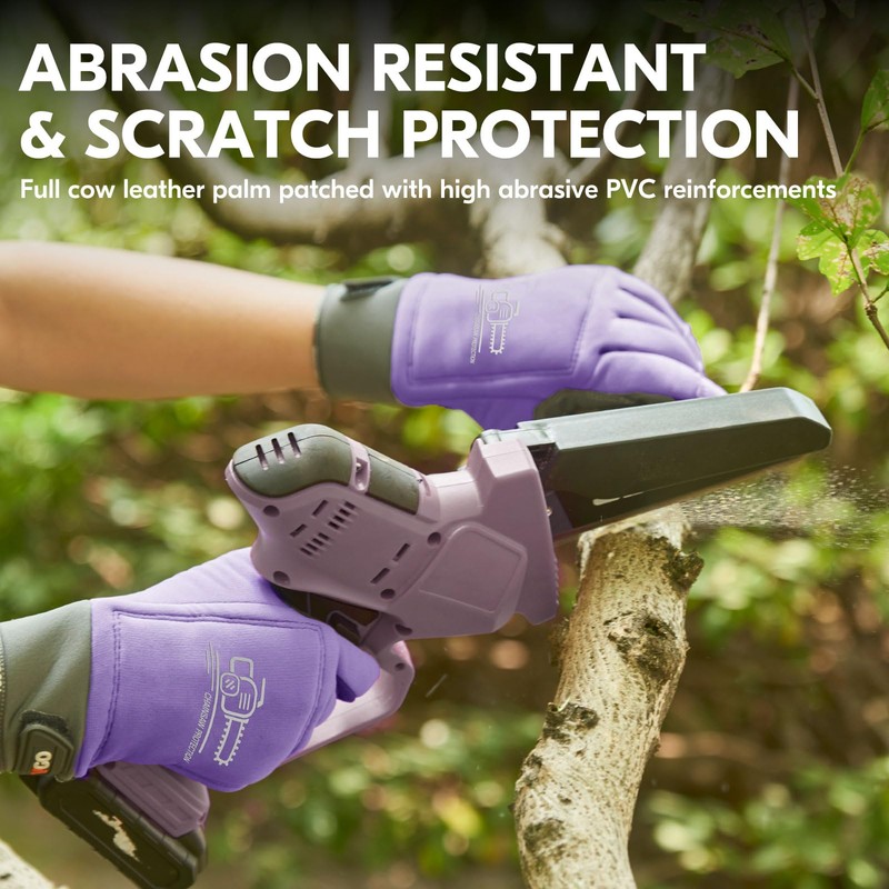 Vgo... Chainsaw Gloves 12-Layer Protection on Both Hands in Cowhide,
