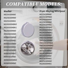XYgdhqpt (2Pcs) W11675852 W11328381 Dryer Washer Control Knob/Washer Dryer Timer Control Knob Compatible With Whirlpool Mayta(for Model MED5430MW0 MGD5030MW0 MGD5430MW1 MGD6500MBK0 MGD6500MBK1)