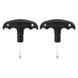sourcing map 2pcs Golf Spike Wrench Tool T25 Golf Torque Wrench Stainless Steel Golf Head Adjustment Tool Golf Driver Torque Tool with Plastic Handle for Golf Club Driver Shaft Adapter, Black