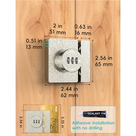 Keyless Combination Cabinet Lock, Anti-Pry 3-Digit Security for Swinging/Sliding Door, Drawer, Cupboard, Locker, Closet, Child Safety, Easy Installation (Silver, 1 Pack)