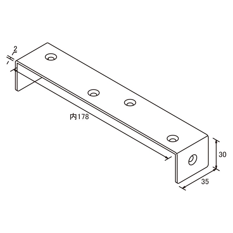 Daido Hunt 2x4 Support U-Shaped Type 5 24-K5-BK (Black Painted)