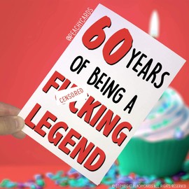 Funny Adult 60th Birthday Card 60 Years of Being A F*cking Legend 60th Birthday Card Best Friend Brother Sibling Novelty Swearing Card PC250