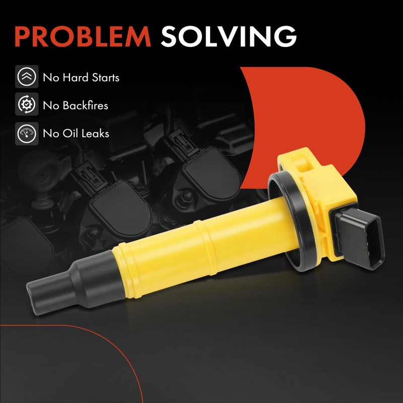 A-Premium Yellow Engine Ignition Coil Pack Compatible with Toyota Camry