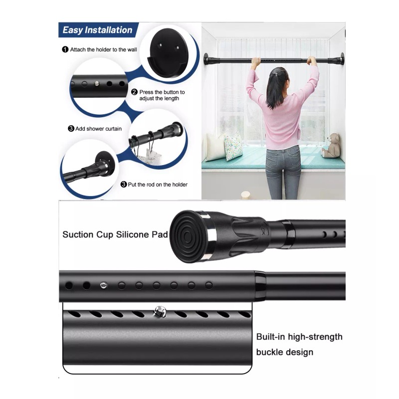 Nicecho Tension no drill on or wall mounted drill shower