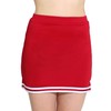 Danzcue Falda de uniforme de animadoras para mujer, Escarlata/Blanco, XS