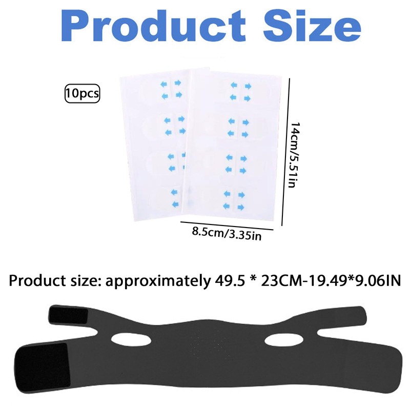 MUNSKT 1 x Gesichtsliftmaske und 10 Stück Gesichtslifti-Tapes werden verwendet,