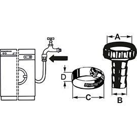 CORNAT TEC308121 Hose Coupling 3/4x1/2