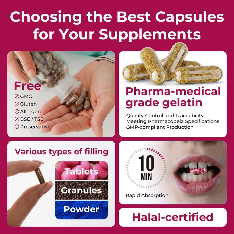ATLEMISME Empty Gelatin Capsules Size 00 - Gelatin Capsules Empty