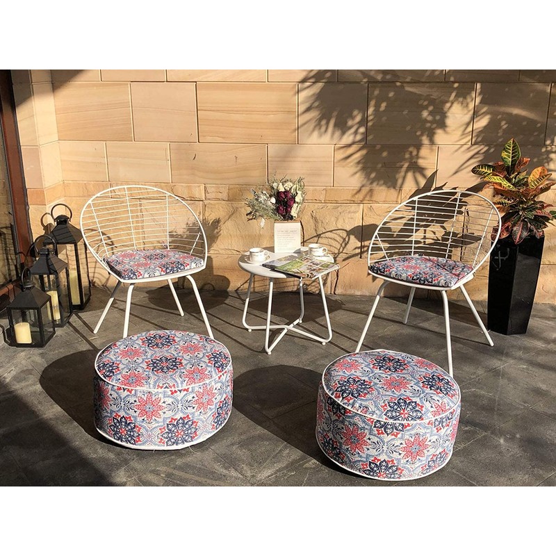 Kozyard Inflatable Ottoman Stool - Portable Round Pouf for Indoor/Outdoor