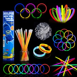 VEYLIN Glow Sticks,100 PCS Glow Sticks Party Packs Glowsticks for kids with Connectors to make Glow Bracelets for Dark Party Supplies
