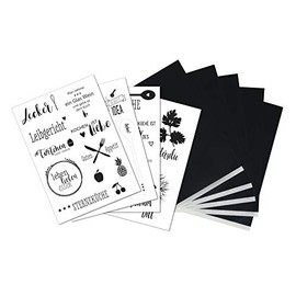 Rayher 67287000 Templates and Transfer Paper for Wood Burning, Card Making and Fabric Painting, Carbon Paper for Crafts, A4, Design Line Kitchen Love