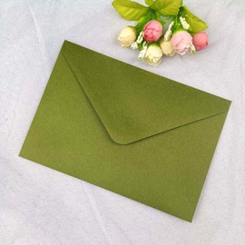 25 PCS A7 Olive Green Envelopes,5.35 x 7.7 inches, Perfect for 5x7 Weddings Invitation Cards,Birthday Greeting RSVP Invite,Photos
