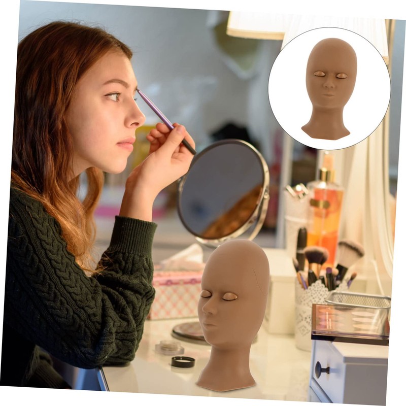 Baluue Mannequin Head Wispy Lash Clusters Eyelash Extension Training Kit