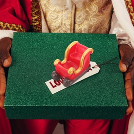 BESPORTBLE Christmas Ornaments resin miniature sled car Charm elder ornaments sleigh Elk accessories crafts Christmas decorations decor decorate table deer cart Resin Sleigh Car Decor