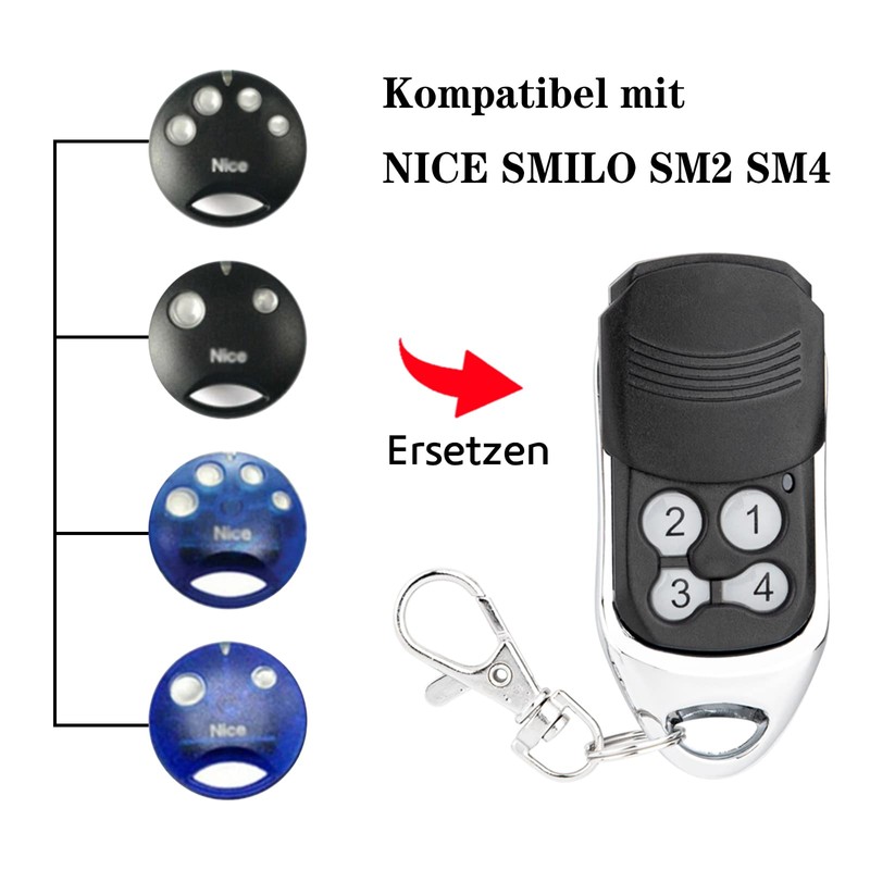 Handheld Transmitter Compatible with Nice Smilo SM2 SM4 Handheld Transmitter