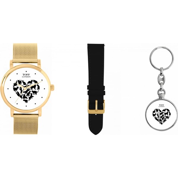 Toff London Ladies Love Cats Gift Set with Keyring, 38mm