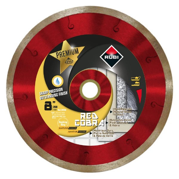 Premium Diamond Blade Red Cobra Wet 8" | Ideal for