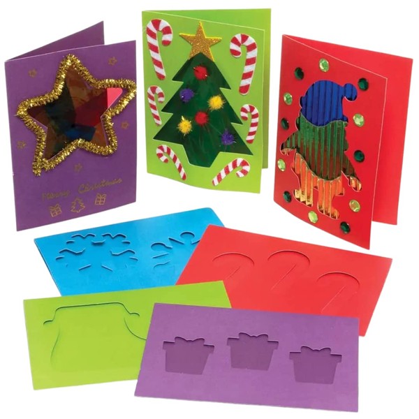 Baker Ross FE946 Christmas Aperture Greeting Cards - Pack of