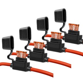Plmvhpb Fuse Holder 10 Gauge - Fuse Holder in 10AWG with 40A ATC Fuses (Pack of 4) Fuse Holder Retrofit Automotive
