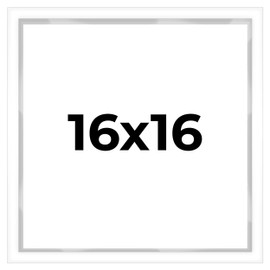 16x16 Shadow Box White Display Frame with Interior Size 16x16 by 1 Inches Deep Includes Shatter Resistant Acrylic Plexiglass, Foamboard Backing and Hanging Hardware