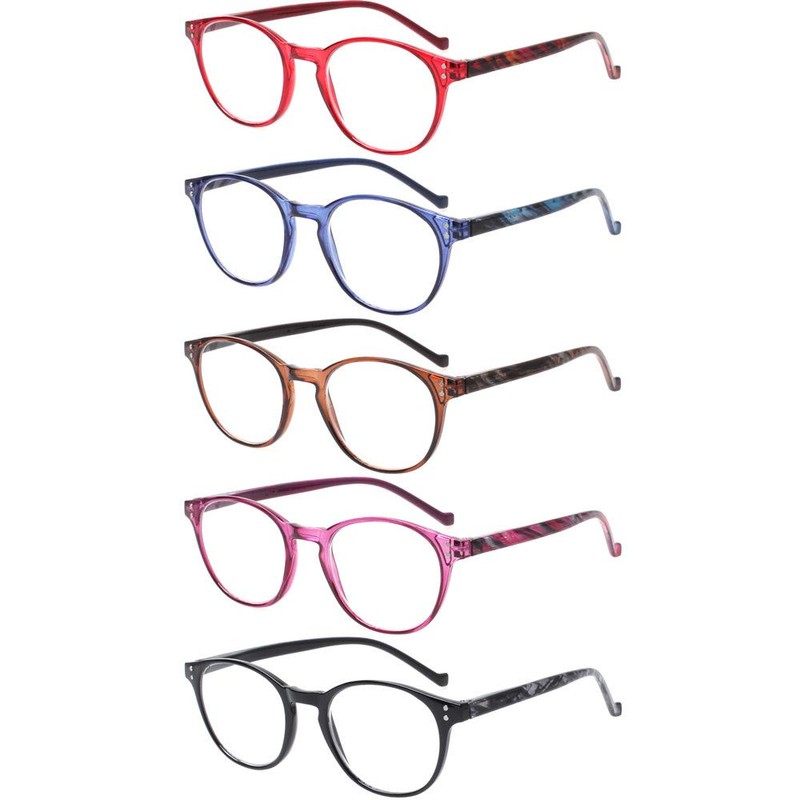 NORPERWIS 5 Pairs Reading Glasses - Standard Fit Spring Hinge