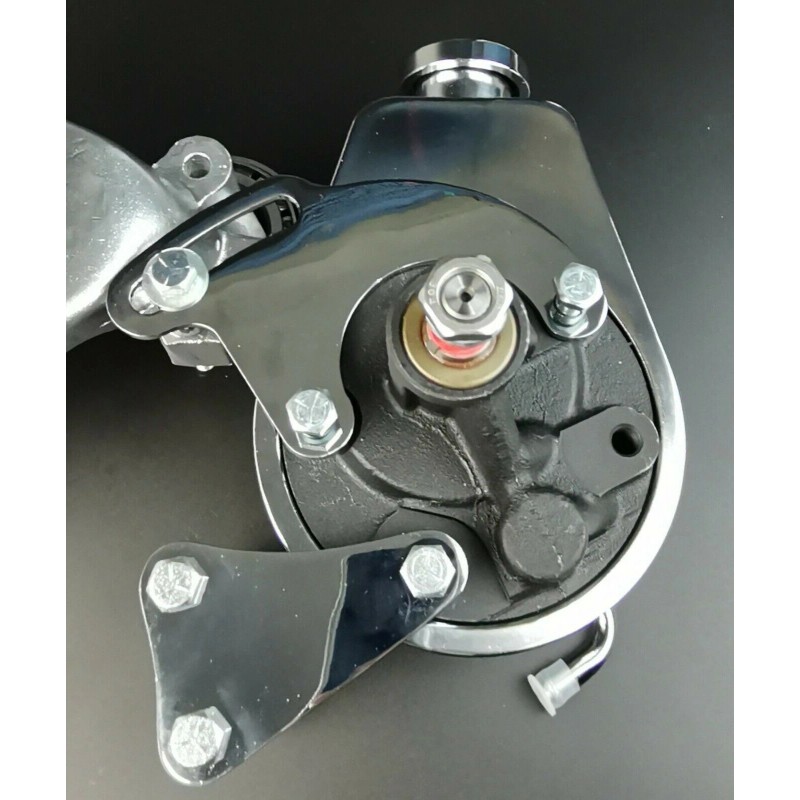 espeedpro21 Chrome LWP Power Steering Pump Bracket & pulley Fit