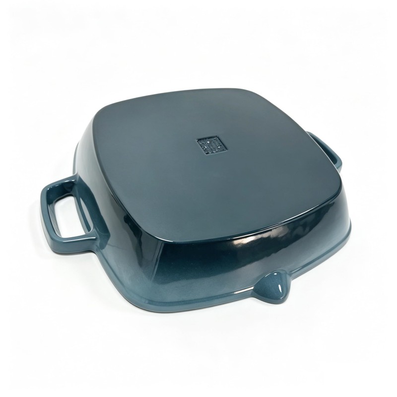 YYJINGYOU Enameled Cast Iron Square Grill Pan, Nonstick Skillet Steak