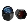 Muishi Full Moon Tire Valve Stem Caps, Aluminum Black Stem