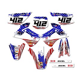 2001-2013 w/UFO FENDERS KX 85 Merica USA Senge Graphics Complete Kit with Rider I.D. Compatible with Kawasaki