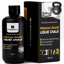 BLUEGORILLA Liquid Chalk Gym, Chalk Bouldering, Ultra Dry 250 ml Magnesia Gymnastics Magnesium Climbing Chalk Gym Powerlifting Weight Lifting Crossfit Calisthenics Gift Keyring