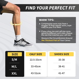 Cambivo 6 Pairs Compression Socks for Men and Women, Running Sports, Flight, Travel, blue, xxl