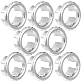 8 Pack Sink Overflow Ring, Sink Hole Cover, Bathroom Kitchen Sink Basin Trim Overflow Cover, Round Insert in Hole Caps Chrome, Bathroom Sink Hole Cover, Bathroom Sink Overflow Cover