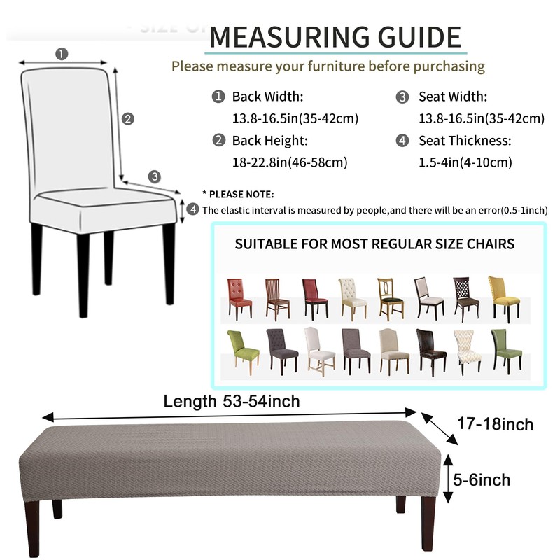 FORCHEER Dining Chair Covers and Bench Covers Set Waterproof White