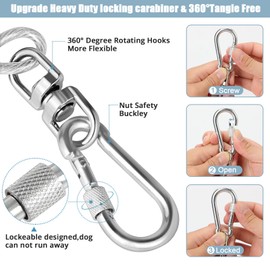 jenico Cable De Amarre Para Perros - Correa Para Perros De 25 Pies Para Patio - Cadena Resistente Para Perros Con Resorte Amortiguador - Correa De Sujeción Para Exteriores Para Perros Pequeños Y Grand