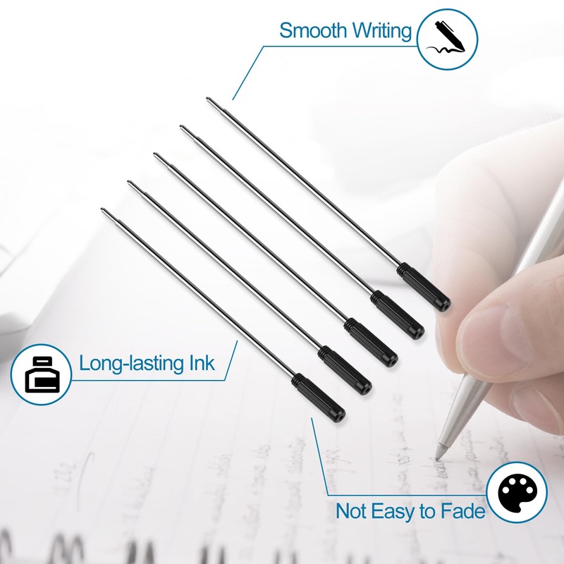 AZUREAL Pen Refills 20P, Replaceable Ballpoint Pen Refills, 1mm Medium
