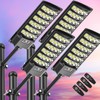Solar Street Lights Outdoor Waterproof,48000LM 320°Wide Angle Flood Light, LED