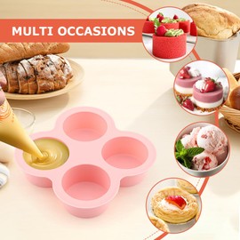 Silicone Air Fryer Egg Mold, Cupcake and Muffin Pan with Oil Brush, Non-Stick Cupcake Molds for Air Fryer Toaster Oven, Cupcake Pan Muffin Tin for Baking, 2Pcs Egg Molds
