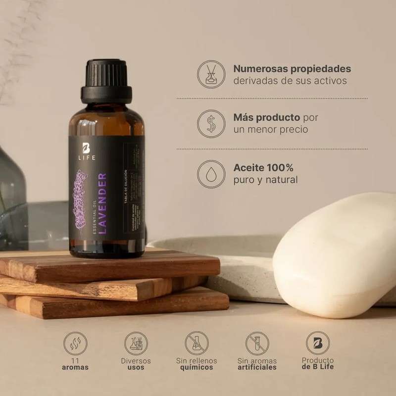 Aceite Esencial 100 Puro Y Natural De 50ml, B Life.